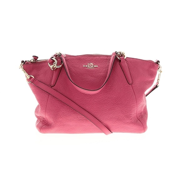 NEW COACH Authentic Kelsey Pink Pebbled Leather Bag - Picture 5 of 6